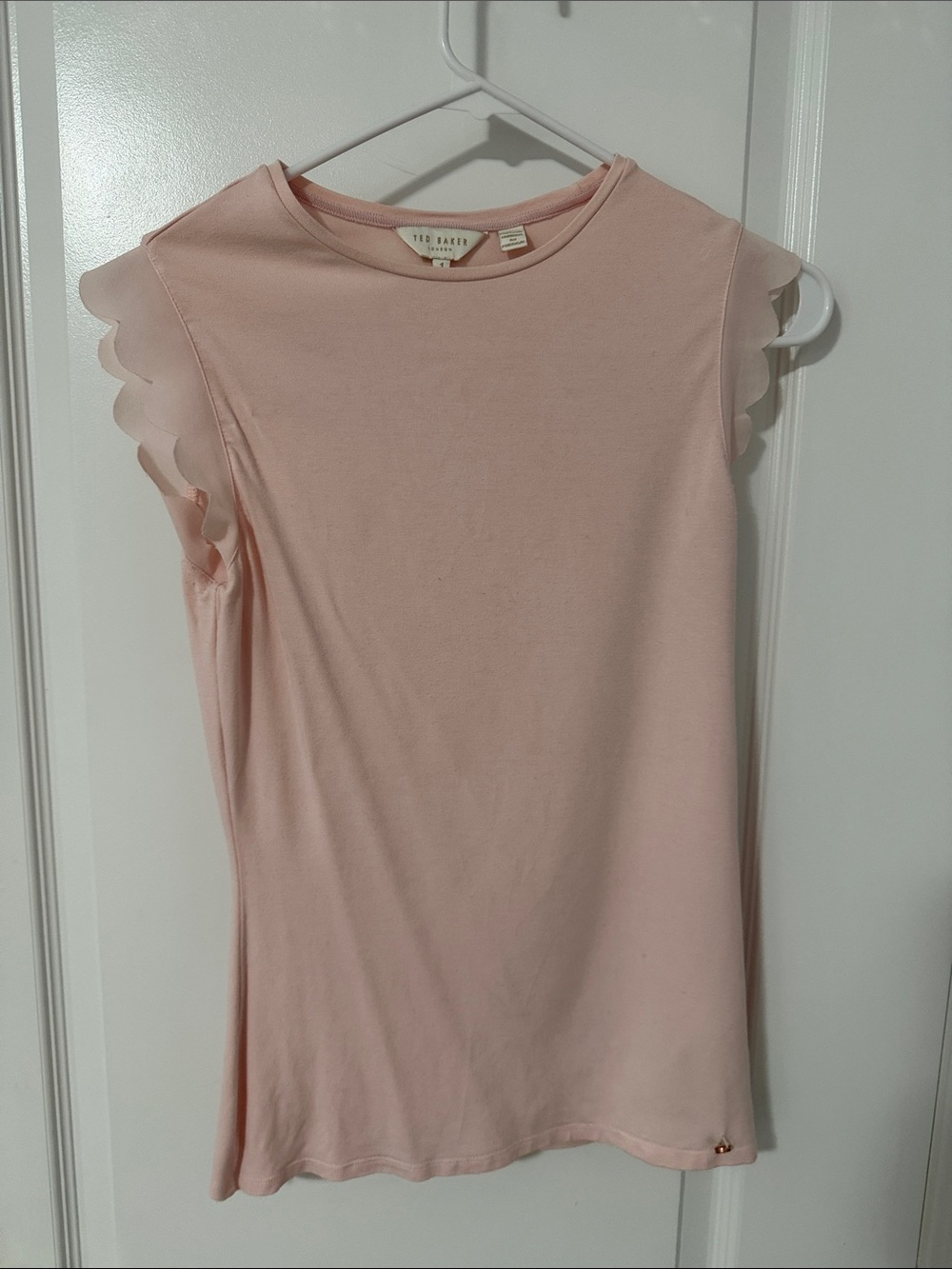 Ted Baker Blush Pink Scallop Sleeve Tank